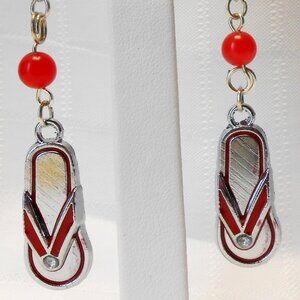 No 734 Handmade earrings with enameled silver shoes charms
